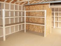 14x24 Custom Peak Storage Shed with Shelves and Loft Inside