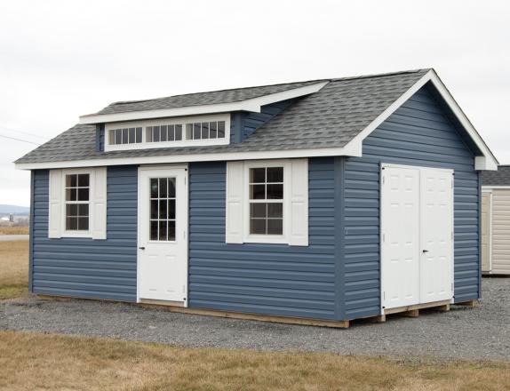 12x20 Custom Color Vinyl Cape Cod Style Storage Shed with Dormer