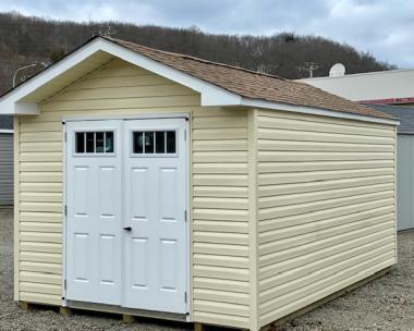 10 x 16 Peak Style Shed Front Entry - Vinyl 