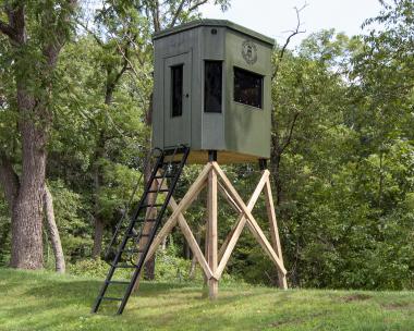 Hunting Blind with 8'  Wood Stand available in Binghamton