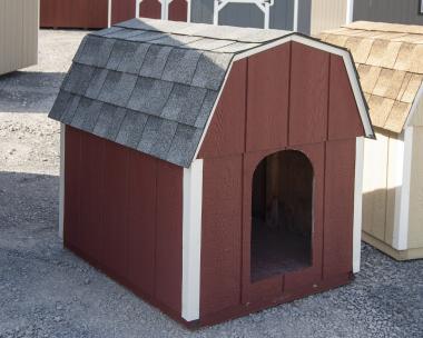 Red Large Dog Box crafted by Pine Creek Structures of Spring Glen, PA