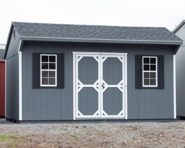 10x16 Cottage Style Storage Shed with Dark Grey LP Smart Side