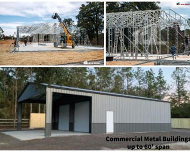 Commercial Grade Metal Buildings (32'-60' Wide and up to 20' Legs)