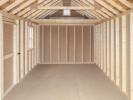 10x20 Cape Cod Storage Shed Interior with Loft