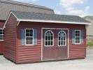 10x16 Cottage Style Storage Shed with Red Vinyl Siding
