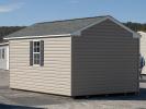 10x14 Front Entry Peak Shed With Clay Vinyl Siding (Back)