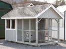 6x12 King Coop Style Chicken Coop with Grey Siding and White Trim