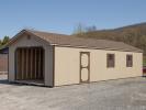 14x40 Peak Style One-Car Garage With Clay LP Siding and Brown Trim From Pine Creek Structures
