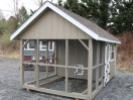 Pine Creek 8x12 King Coop with PC Clay walls, White trim, and Barkwood shingles