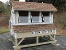 Pine Creek 6x8 Chicken Coop with Beige walls, White trim, and Shakewood shingles